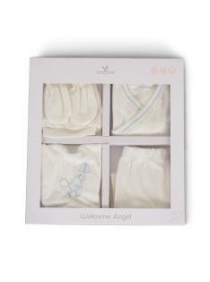   BABARUHA kihozós szett, újszülött ruhacsomag díszdobozban KÉK