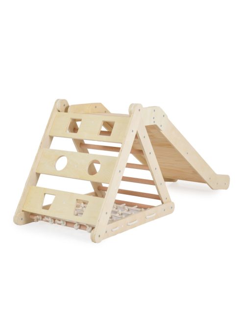FA MÁSZÓKA 3IN1 csúszda, Montessori 155*57cm NATUR Pikler