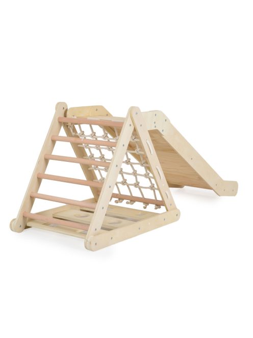 FA MÁSZÓKA 3IN1 csúszda, Montessori 155*57cm NATUR Pikler