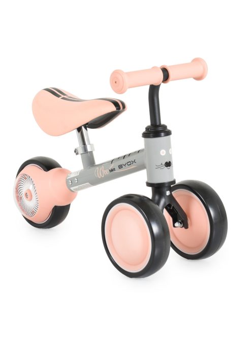 WEE mini futóbicikli 3 kerekű, elöl 2 kerék, világító hátsó kerékkel PINK/rózsa