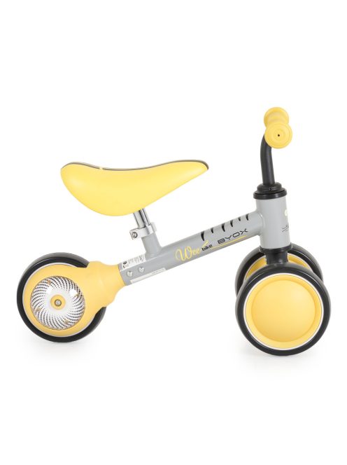 WEE mini futóbicikli 3 kerekű, elöl 2 kerék, világító hátsó kerékkel SÁRGA