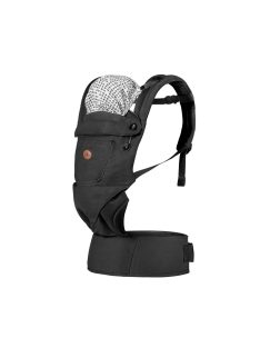 BORA bébi hordozó 3 poziciós pamut FEKETE