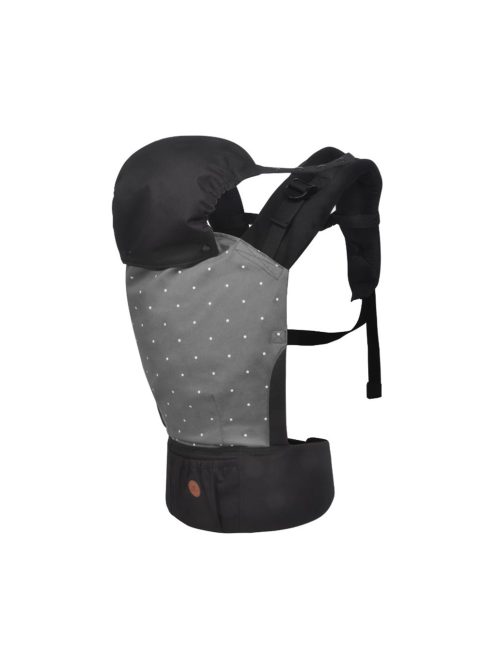 MUSON bébi hordozó 2 poziciós pöttyös SZÜRKE