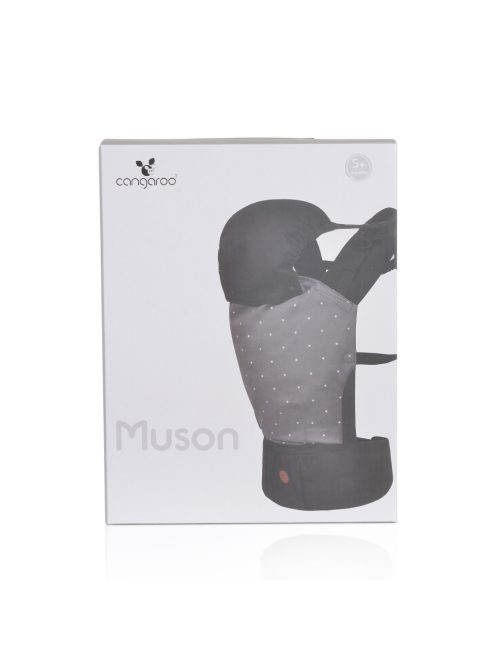 MUSON bébi hordozó 2 poziciós pöttyös FEKETE
