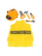 FIÚ játék sisak, mellény, szerszámok SÁRGA