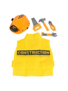 FIÚ játék sisak, mellény, szerszámok SÁRGA