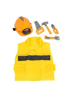 FIÚ játék sisak, mellény, szerszámok SÁRGA