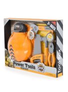 FIÚ játék sisak, mellény, szerszámok SÁRGA