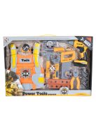 FIÚ játék doboz szerszámokkal, fúróval SÁRGA/FEKETE