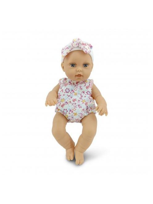 JÁTÉKBABA 30cm  újszülött maciruhában kisnyuszival PINK
