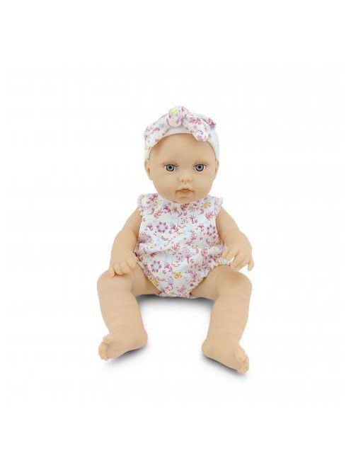 JÁTÉKBABA 30cm  újszülött maciruhában kisnyuszival PINK