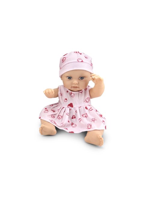 JÁTÉKBABA 30cm újszülött macival PINK