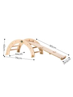  FA MÁSZÓHÍD rámpával PIKLER Montessori  79*40cm+92cm rámpa NATUR
