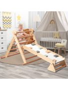 FA MÁSZÓKA 2IN1 PIKLER 3szög és mászórámpa Montessori 132*60cm NATUR