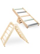 FA MÁSZÓKA 2IN1 PIKLER 3szög és mászórámpa Montessori 132*60cm NATUR