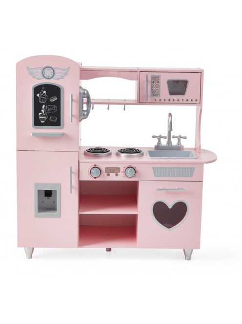 Fa kiskonyha berendezésekkel szivecskés PINK