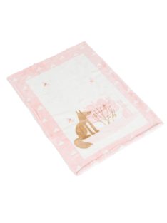 Baba takaró LITTLE FRIENDS 80x110 cm erdei állatos PINK