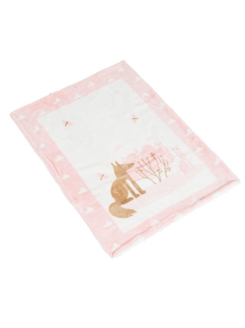 Baba takaró LITTLE FRIENDS 80x110 cm erdei állatos PINK