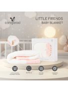 Baba takaró LITTLE FRIENDS 80x110 cm erdei állatos PINK