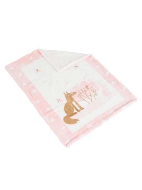 Baba takaró LITTLE FRIENDS 80x110 cm erdei állatos PINK