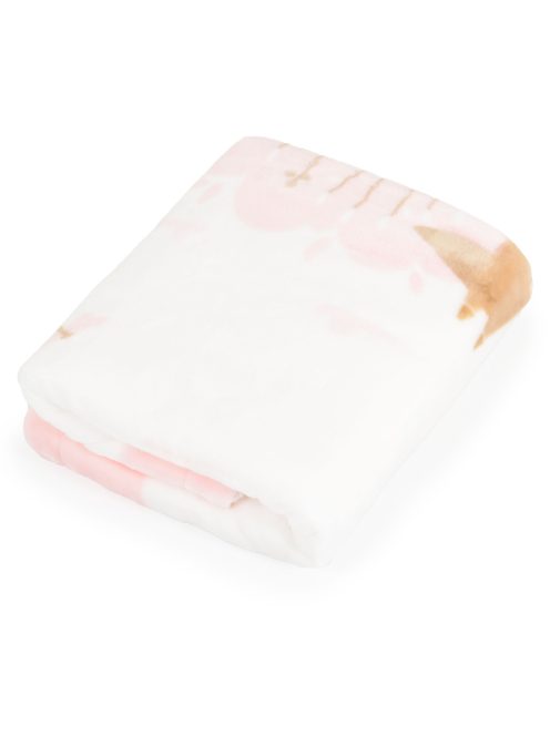 Baba takaró LITTLE FRIENDS 80x110 cm erdei állatos PINK