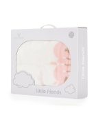 Baba takaró LITTLE FRIENDS 80x110 cm erdei állatos PINK