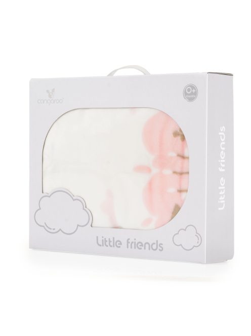 Baba takaró LITTLE FRIENDS 80x110 cm erdei állatos PINK