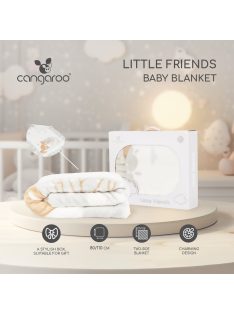 Baba takaró LITTLE FRIENDS 80x110 cm erdei állatos SZÜRKE