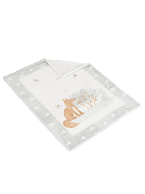 Baba takaró LITTLE FRIENDS 80x110 cm erdei állatos SZÜRKE