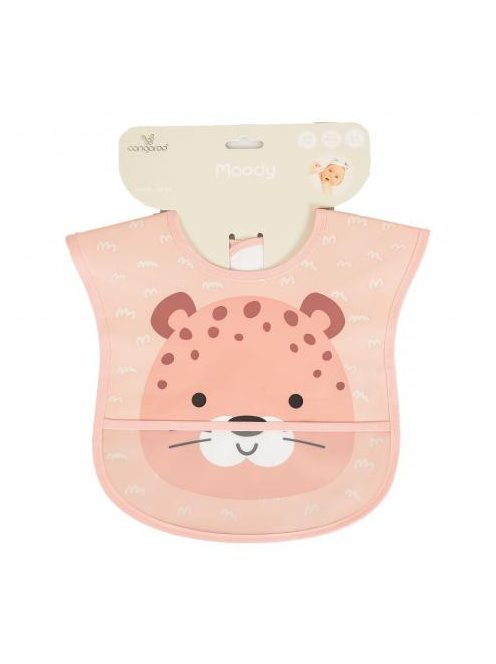 MOODY előke, zsebes, tépőzáras, leopárd PINK