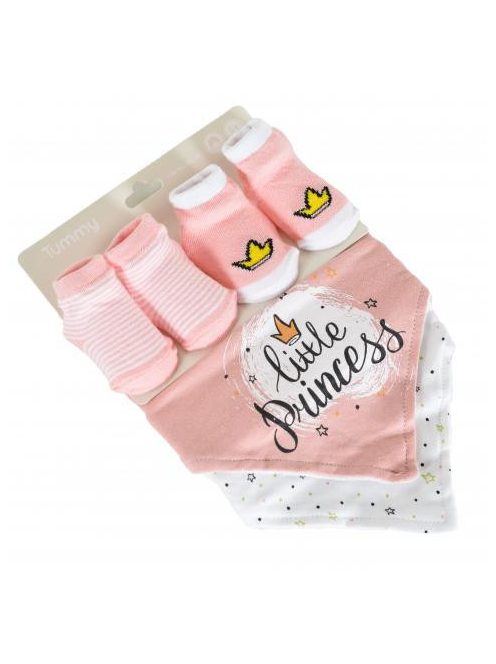 TUMMY zokni+nyálkendő szett 2+2db PINK