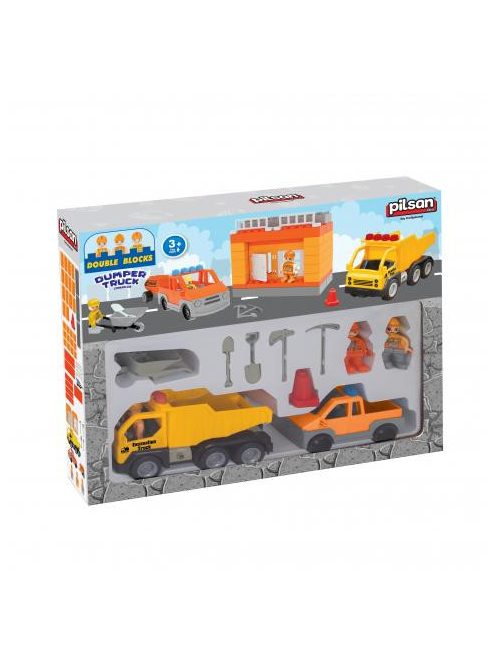 Pilsan  építőkészlet dömper autós 52dbos