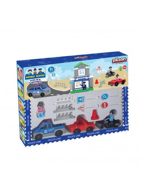 Pilsan  építőkészlet forgalomirányítós, autós 57dbos