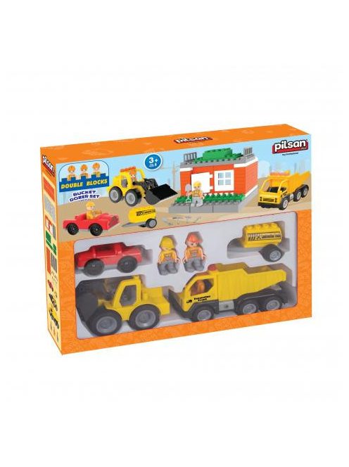 Pilsan  építőkészlet dozer autós 57dbos