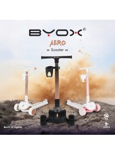   AERO roller, összecsukható, 50kg-ig, 3 kerekű, arany váz FEKETE