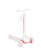 AERO roller, összecsukható, 50kg-ig, 3 kerekű, váza fehér/RÓZSASZÍN
