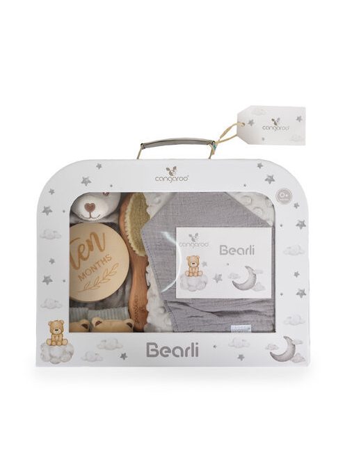 BEARLI ajándékszett takaró, játék, zokni 6in1 SZÜRKE