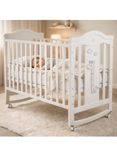 JUNO fa babaágy zsiráf mintával 60*120cm FEHÉR