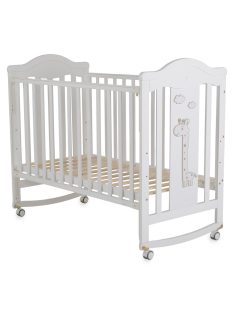 JUNO fa babaágy zsiráf mintával 60*120cm FEHÉR