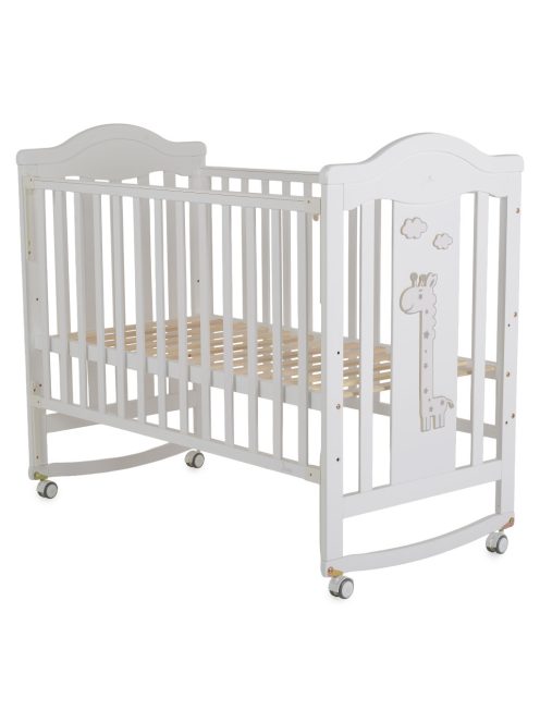 JUNO fa babaágy zsiráf mintával 60*120cm FEHÉR