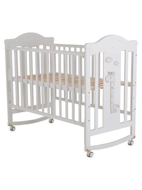 JUNO fa babaágy zsiráf mintával 60*120cm FEHÉR