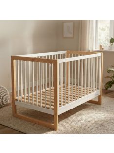 SIERRA fa babaágy rácsos 60*120cm FEHÉR/NATUR