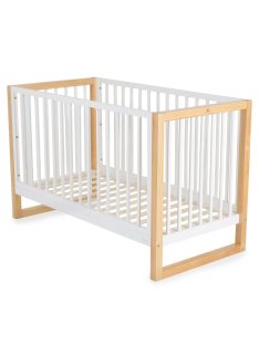 SIERRA fa babaágy rácsos 60*120cm FEHÉR/NATUR