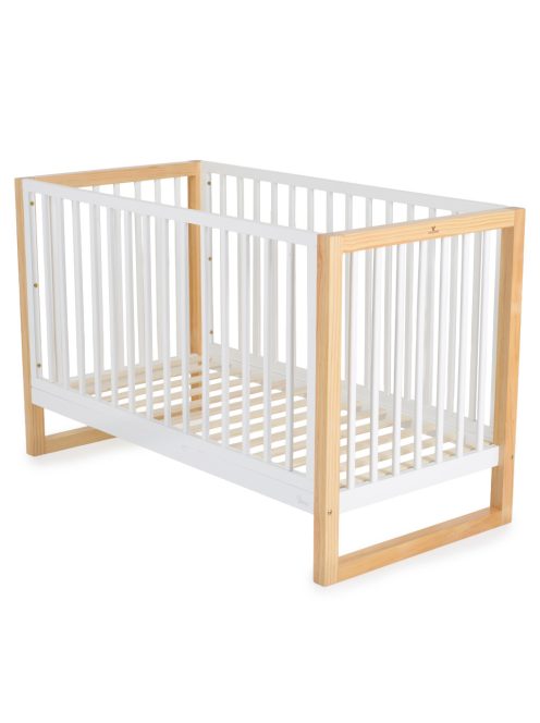 SIERRA fa babaágy rácsos 60*120cm FEHÉR/NATUR