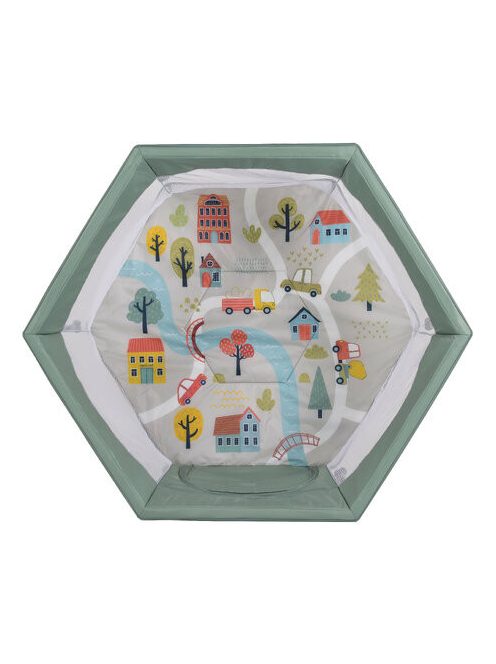 PLAYBOX utazó járóka 6szögletű ZÖLD