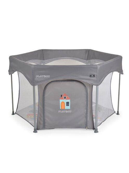 PLAYBOX utazó járóka 6szögletű SZÜRKE