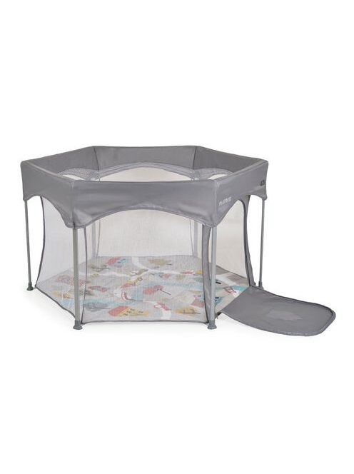 PLAYBOX utazó járóka 6szögletű SZÜRKE