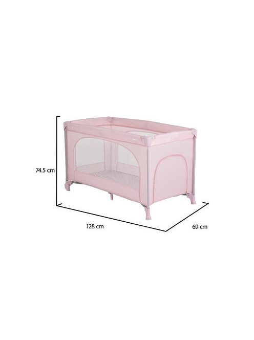 UNO utazóágy 1 szintes zippes kibújóval PINK 