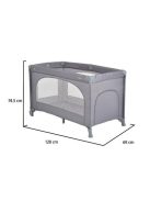 UNO utazóágy1 szintes zippes kibújóval SZÜRKE