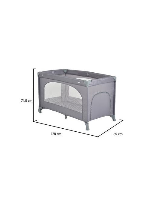 UNO utazóágy1 szintes zippes kibújóval SZÜRKE